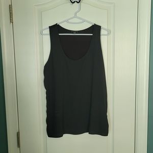 Ann Taylor Black Mixed Media Tank Blouse